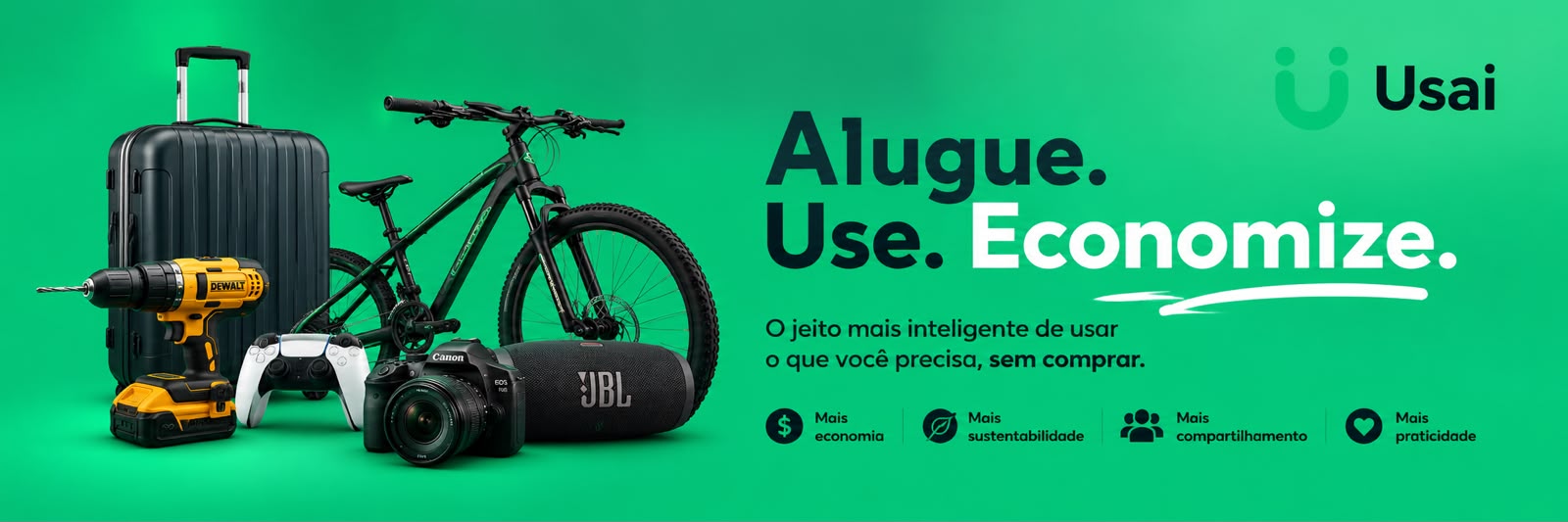 Alugue. Use. Economize.
